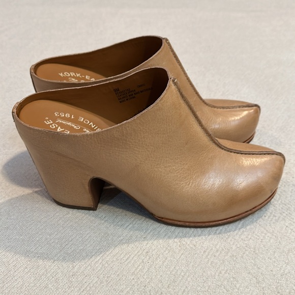 Kork-Ease Tan Leather Mules with Chunky Heel - Picture 6 of 12